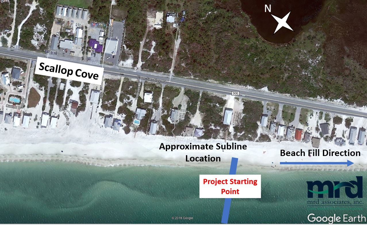 St. Joseph Peninsula Beach Project 2019 Subline Location | Cape San Blas, St. Joseph Peninsula, Florida, USA