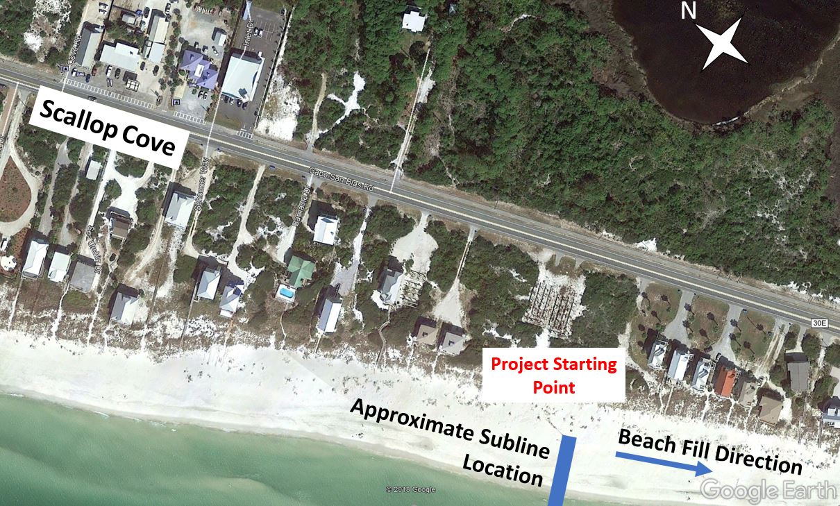 St. Joseph Peninsula Beach Project Subline Location | Cape San Blas, St. Joseph Peninsula, Florida, USA